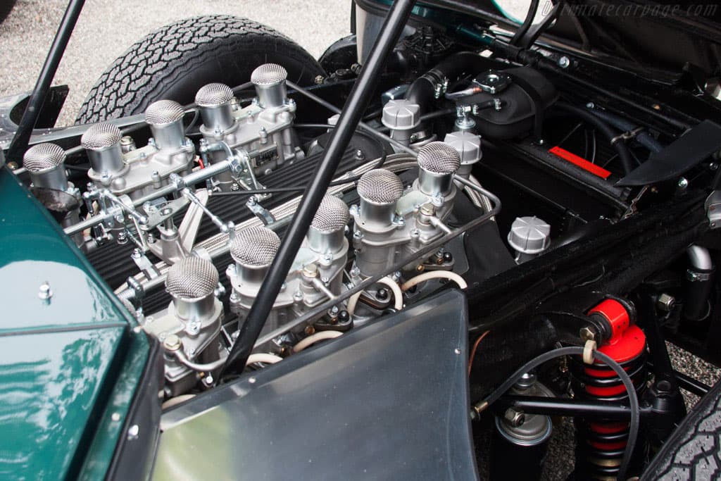 Closeup of the Lamborghini 350 GTV engine