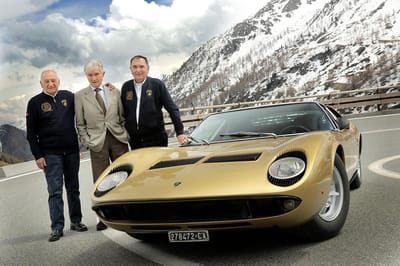 Lamborghini Celebrates The Miura On The Italian Job Road 2 Https://www. Lambocars. Com/wp-content/uploads/2020/12/miura_50th_italian_job_2. Jpg