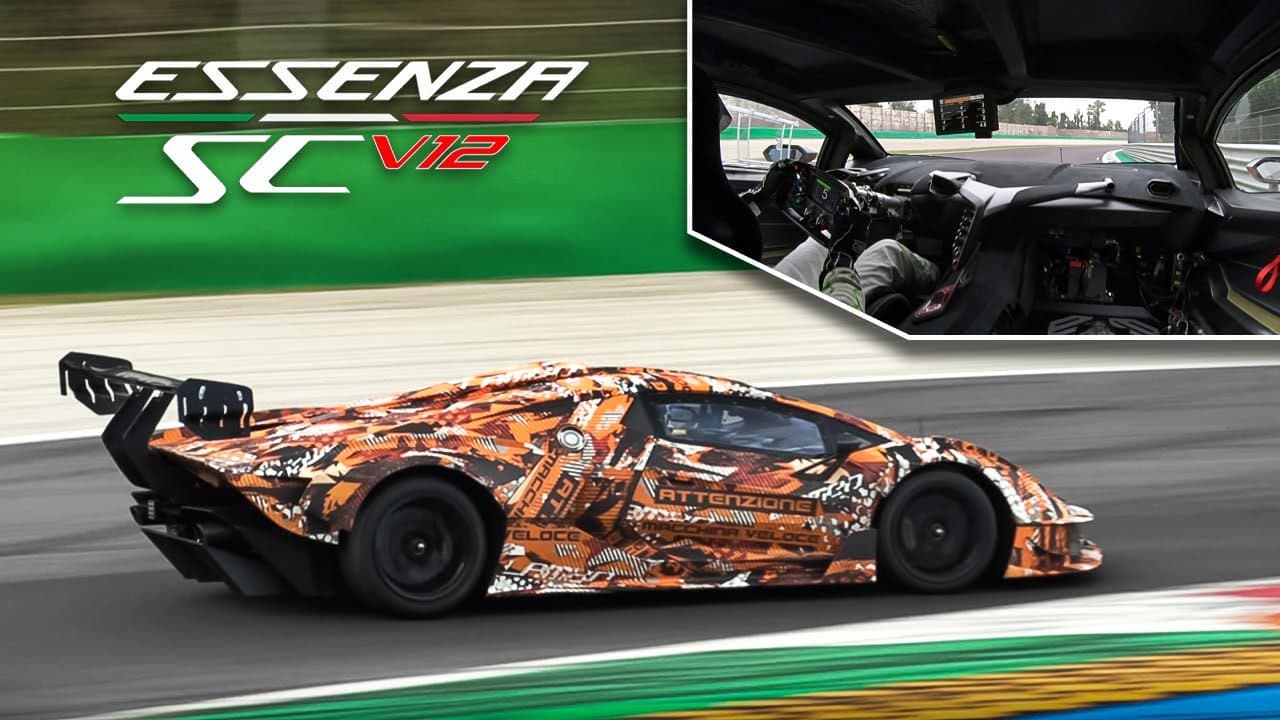 Lamborghini essenza scv12 testing at monza