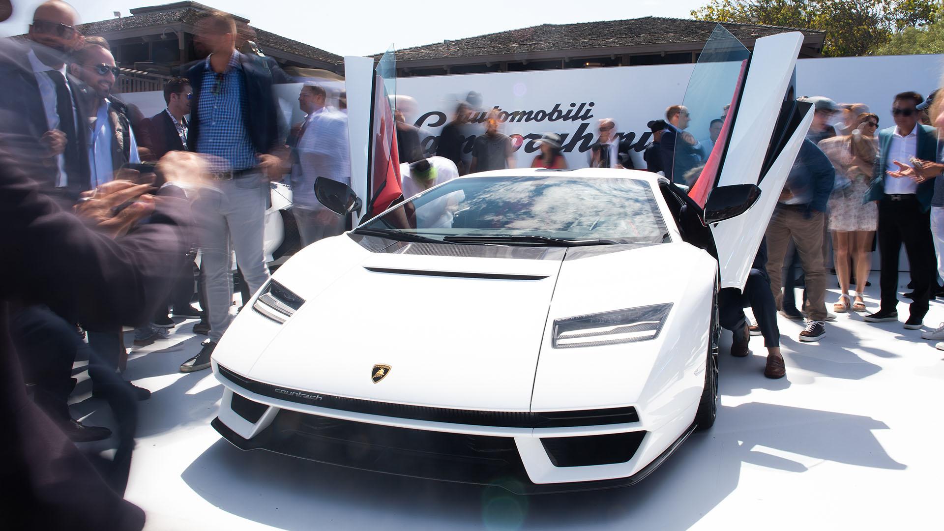 The unveiling of the lamborghini countach at monterey car week