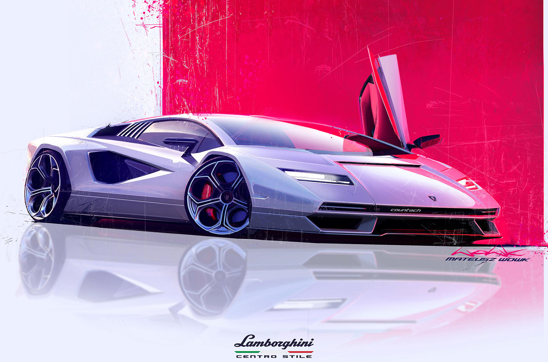 Design art of the new Lamborghini Countach