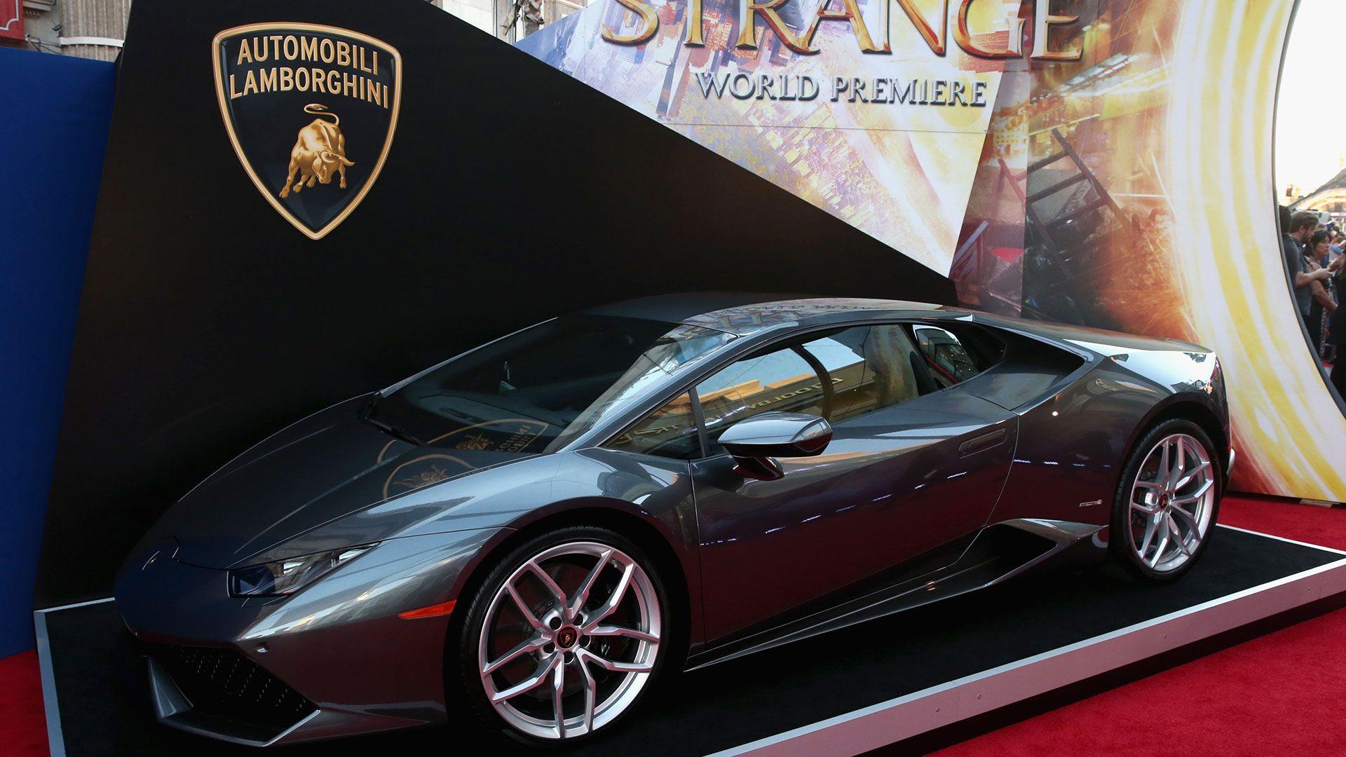 Lamborghini Huracan on red carpet at Doctor Strange movie premiere