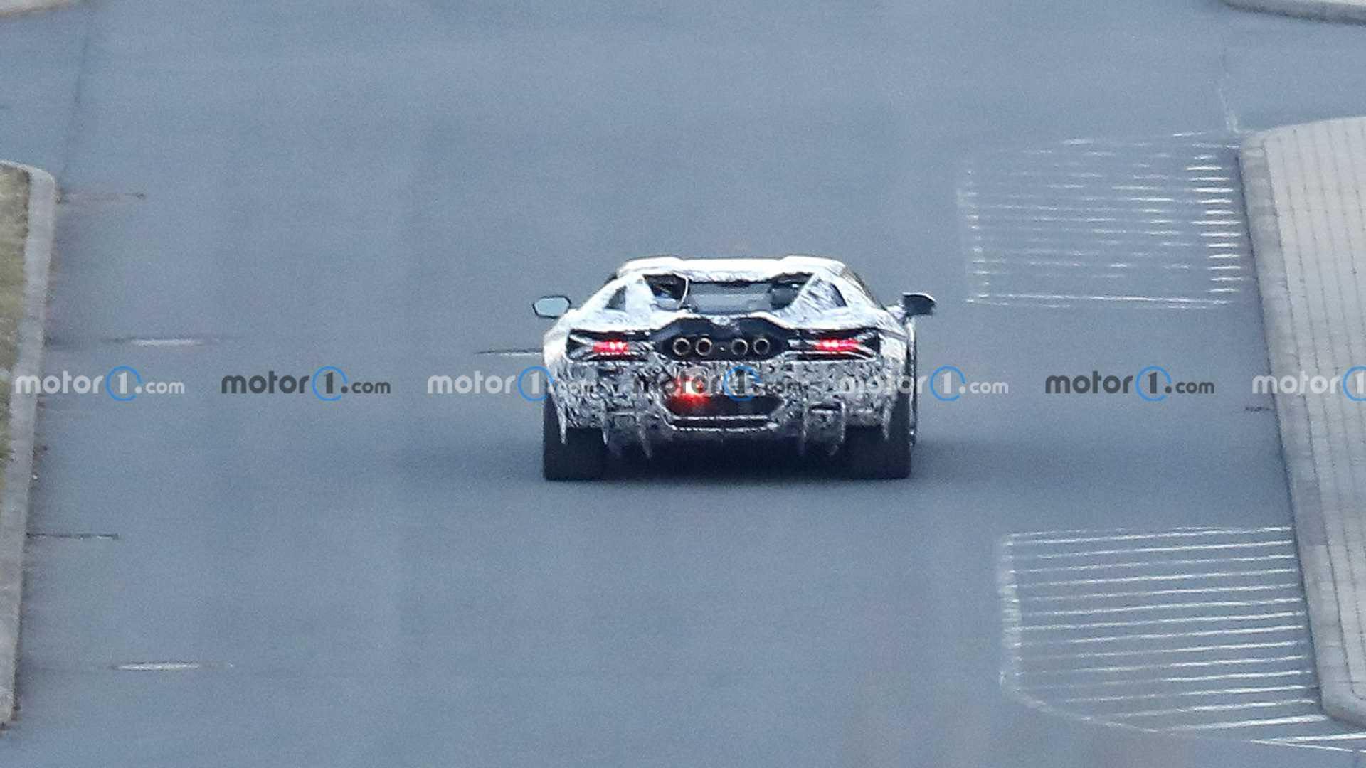 The 2023 Lamborghini V12 Flagship Test Mule Is Spotted 11 2023 lamborghini aventador successor spy photo9