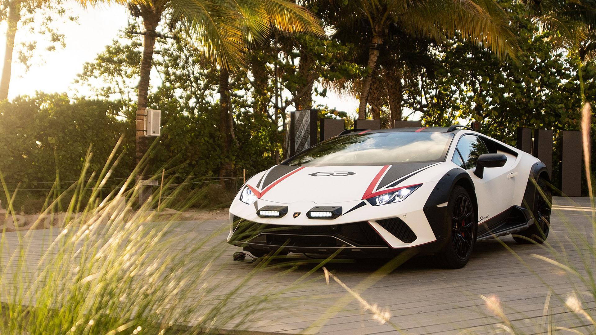 Huracán Sterrato Debuts At The Lamborghini Beach Lounge In Miami 26 2023 lamborghini huracan sterrato at art basel 1