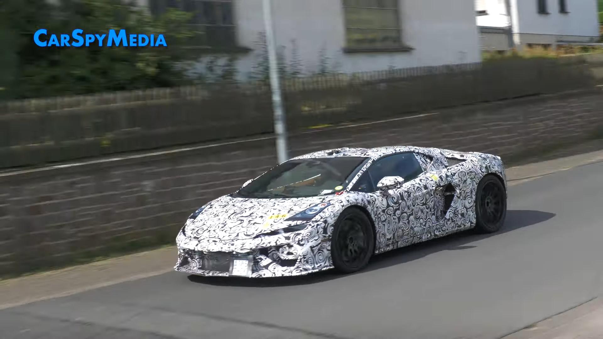 2025 Lamborghini Huracan Successor Test Mule Spotted With Revolutionary Hybrid Motor 5 Videoscreenshot youtube 2025lamborghinihuracansuccessorprototypecaughttestingonpublicroadsspiedforthefirsttime 149