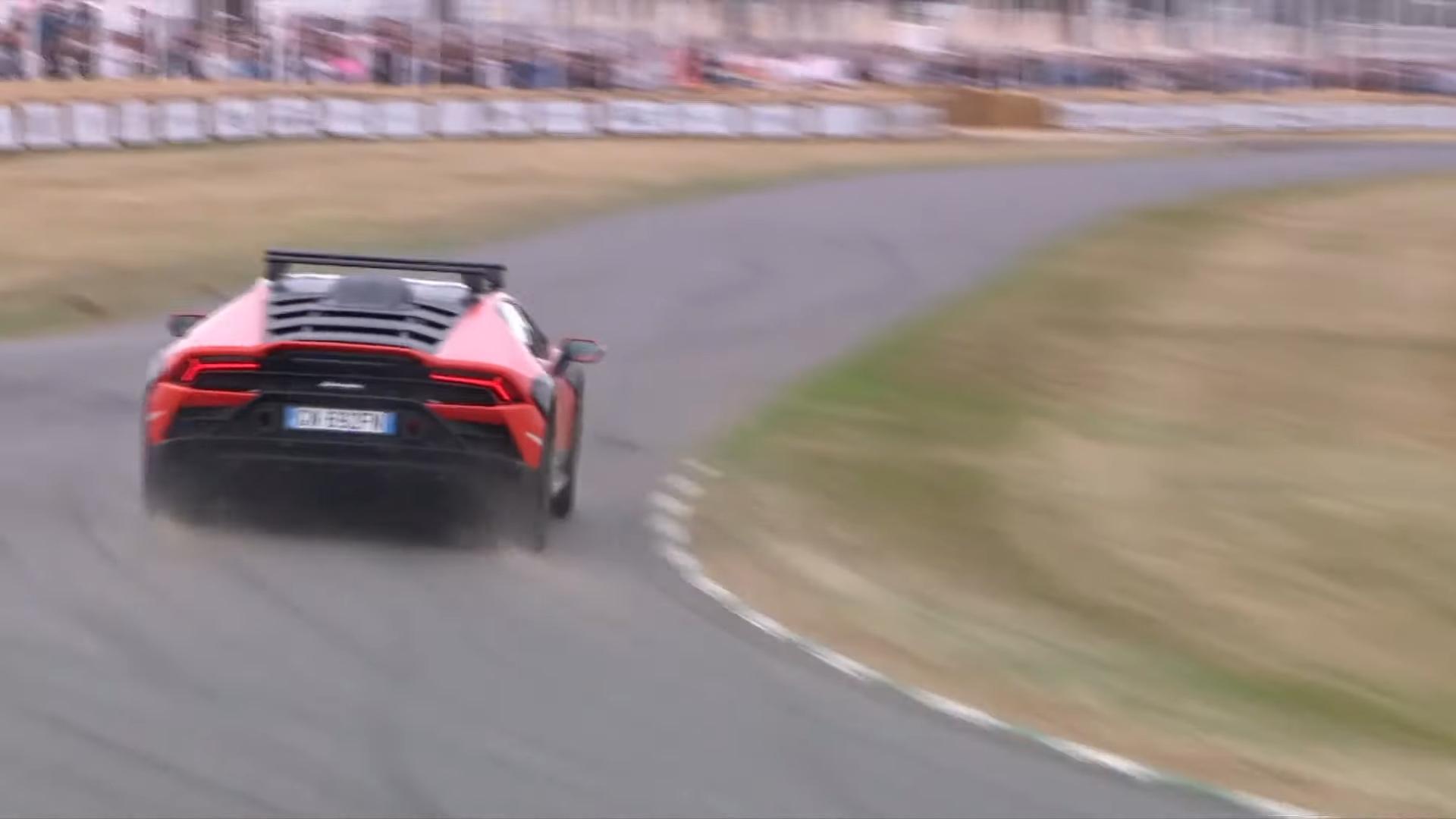 Lamborghini Huracan Sterrato Explosive Entry Takes The 2023 Goodwood Festival Of Speed By Storm 7 Videoscreenshot youtube offroadlamborghinihuracansterratomakesdynamicdebutatgoodwood 008