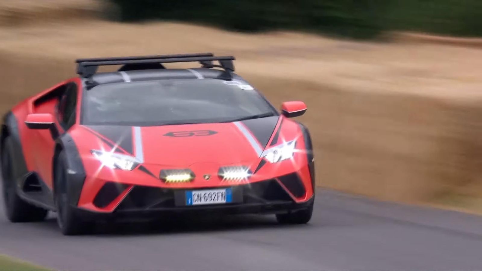 Lamborghini Huracan Sterrato Explosive Entry Takes The 2023 Goodwood Festival Of Speed By Storm 9 Videoscreenshot youtube offroadlamborghinihuracansterratomakesdynamicdebutatgoodwood 043
