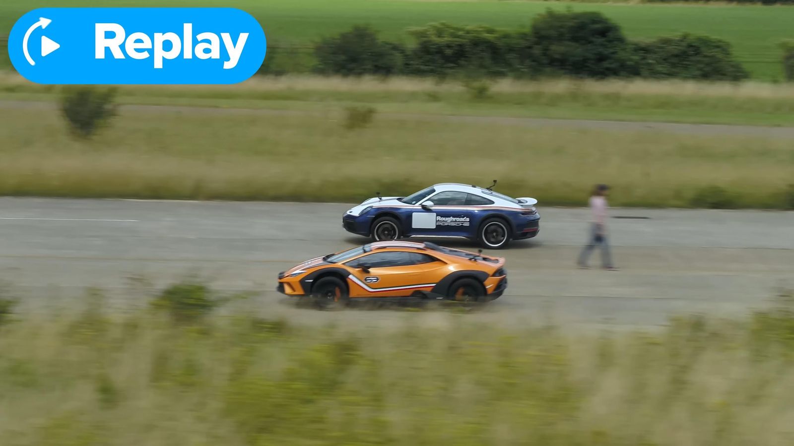 Crazy Crossover Drag Race Battle: 2023 Lamborghini Huracan Sterrato Vs Porsche 911 Dakar 7 Vs youtube newlambosterratovporsche911dakardragrace 444