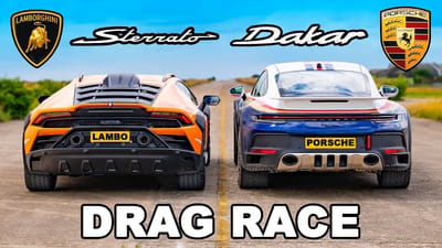 Crazy Crossover Drag Race Battle: 2023 Lamborghini Huracan Sterrato Vs Porsche 911 Dakar 2 New lambo sterrato v porsche 911