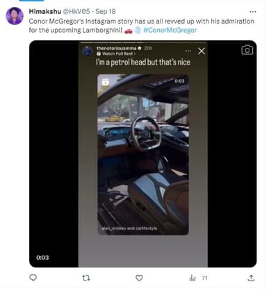 Popular Ufc Star Conor Mcgregor Lauds The Latest Lamborghini Model 3 09