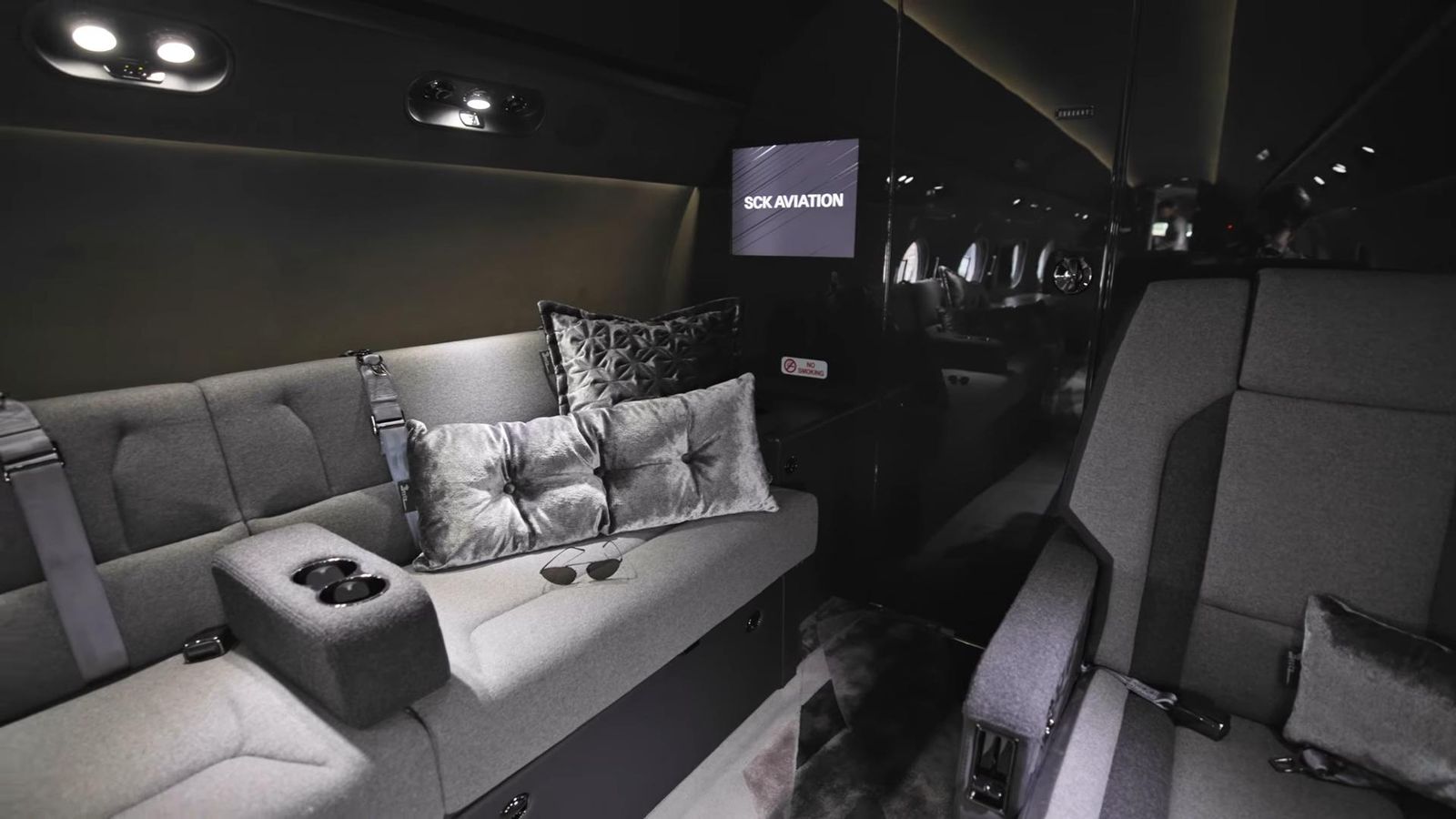 Vs youtube insidedesignerprivatejetall matteblackgulfstreamg450 159