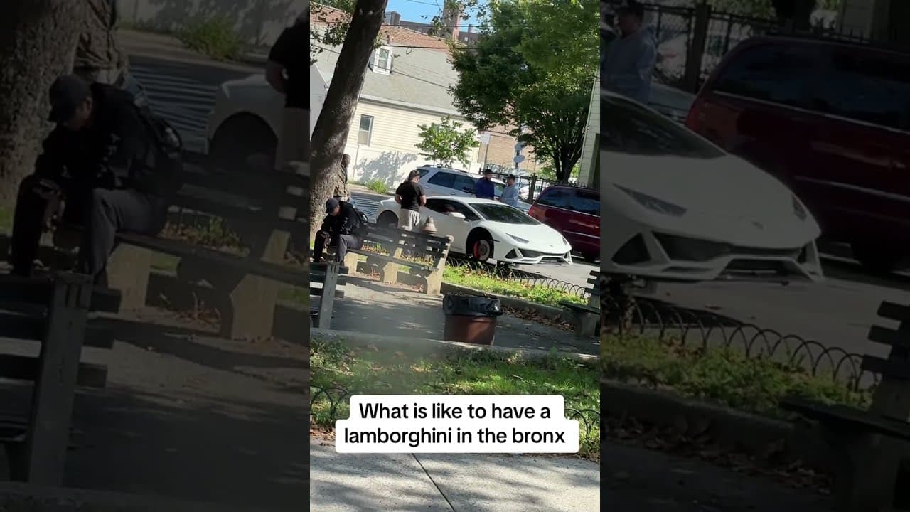 Lamborghini Huracan In The Bronx Meets Unexpected Pit Stop! 8 They stole the wheels of a lambo