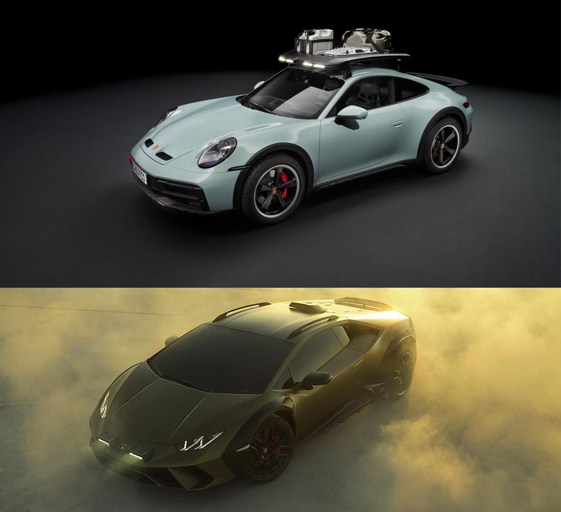 Lamborghini huracán sterrato vs porsche 911 dakar
