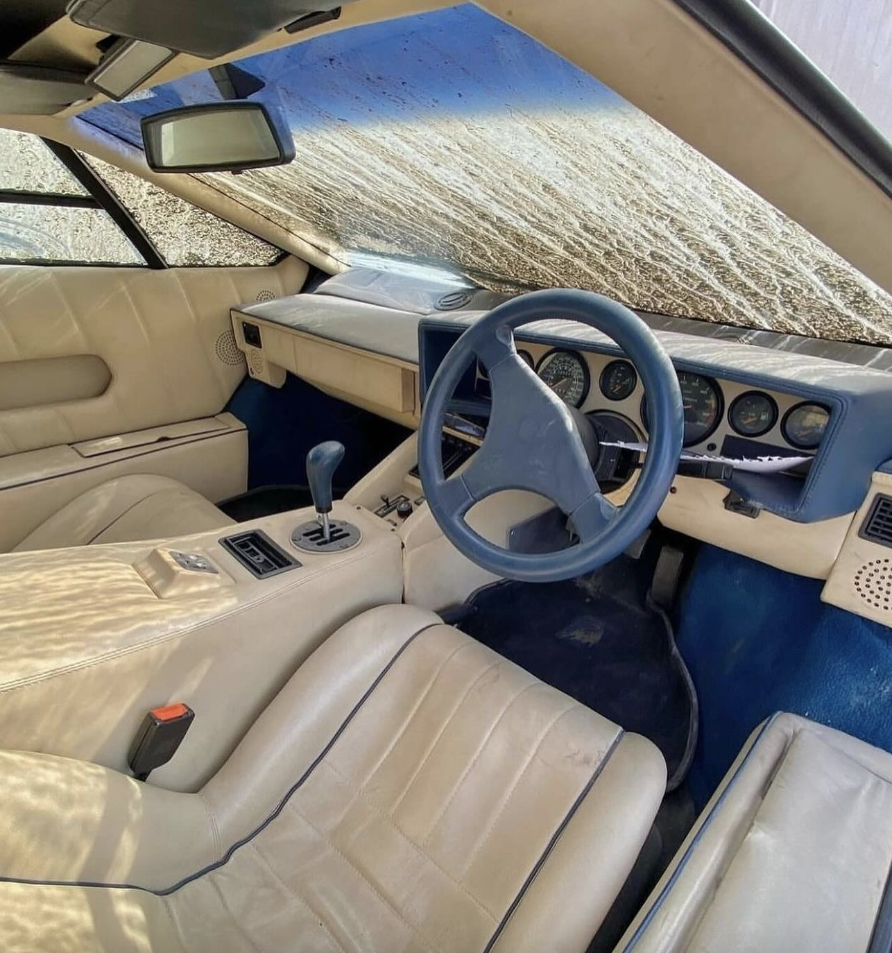 Forsaken Treasure: $500,000 Lamborghini Countach Unearthed In Desert Landscape 3 25th anniversary lamborghini countach interior