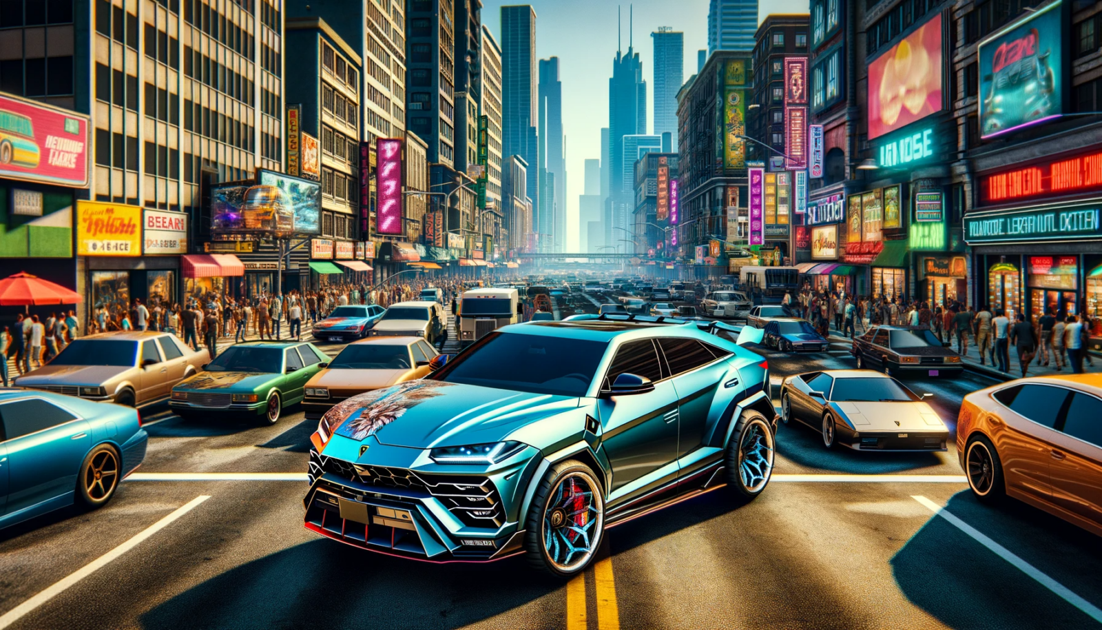 10 Exclusive Lamborghini Cars We Would Like To Drive In Grand Theft Auto Vi 9 Dall·e 2023 12 13 17. 59. 42 a vibrant and detailed scene from a video game similar to gta 5 showcasing a bustling urban environment. In the foreground theres a high performanc