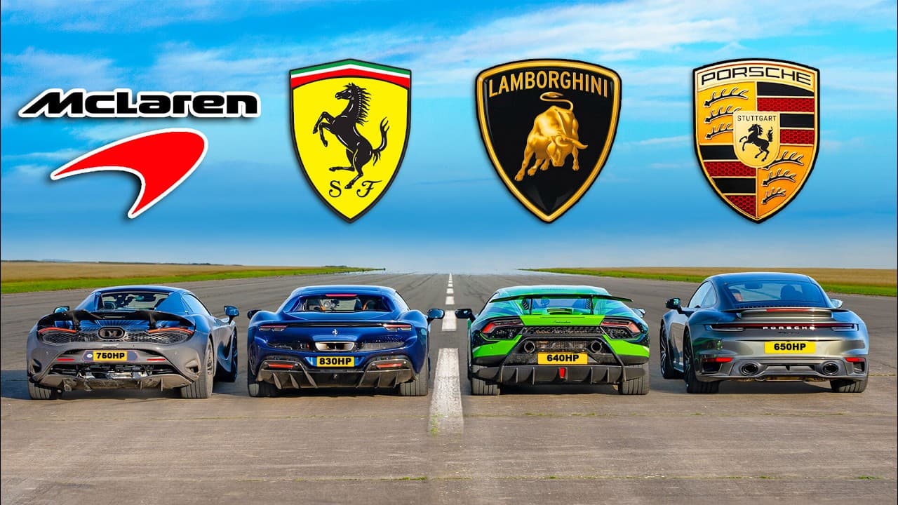 Ultimate Speed Showdown: Mclaren 750S, Ferrari 296 Gtb, Lamborghini Huracan Performante, Porsche 911 Turbo S 14 Hf2 0357ab4hd