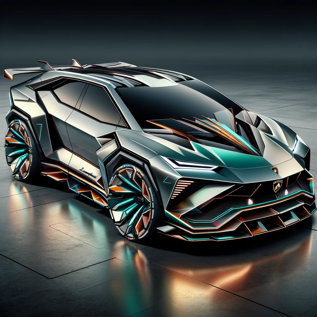 Lamborghini Evs To Blend Mind-Blowing Performance With Emotional Depth Says Ceo! 18 Dall%c2%b7e 2024 02 09 00. 38. 31 a futuristic lamborghini electric suv blending the brands signature aggressive styling with the practicality of an suv shape. The design is sleek an