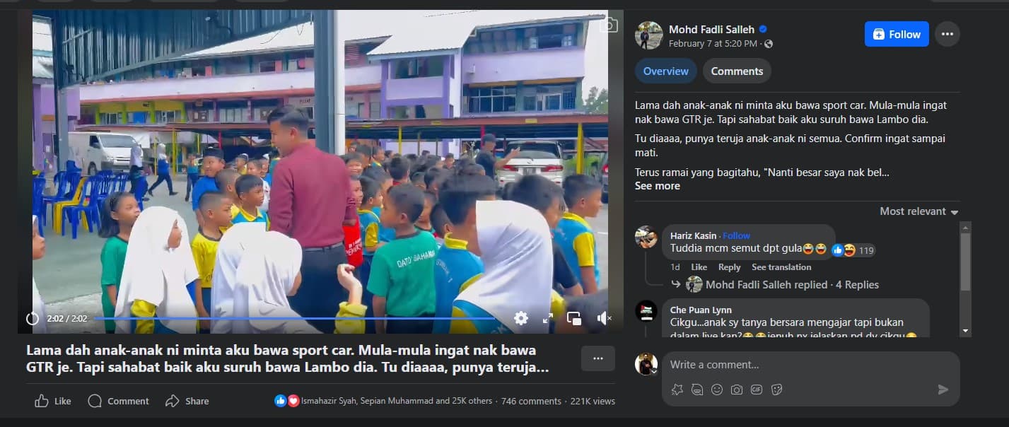 How A Malaysian Teacher Surprises Students By Arriving In A Lamborghini To Inspire Big Ambitions! 3 Malaysian teacher surprises students by arriving in a lamborghini