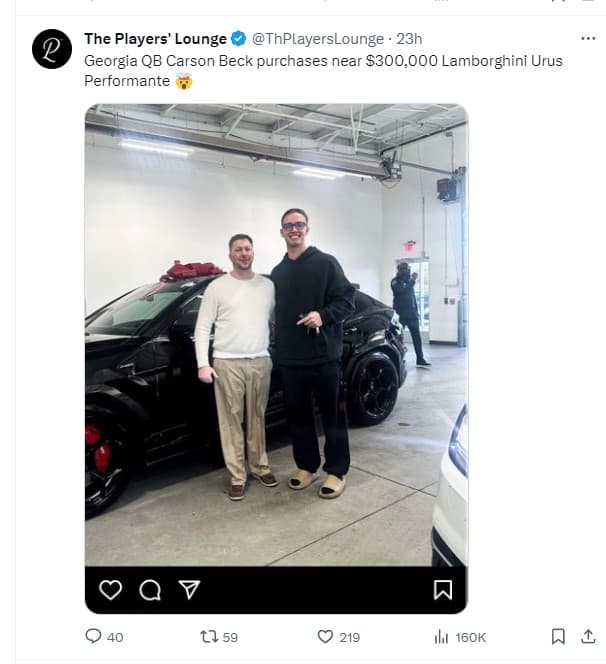 Georgia'S Star Qb Player Carson Beck Lamborghini Urus Performante Is Definitely Pricey, Valued At Over $270,000! 5 Carson beck lamborghini urus