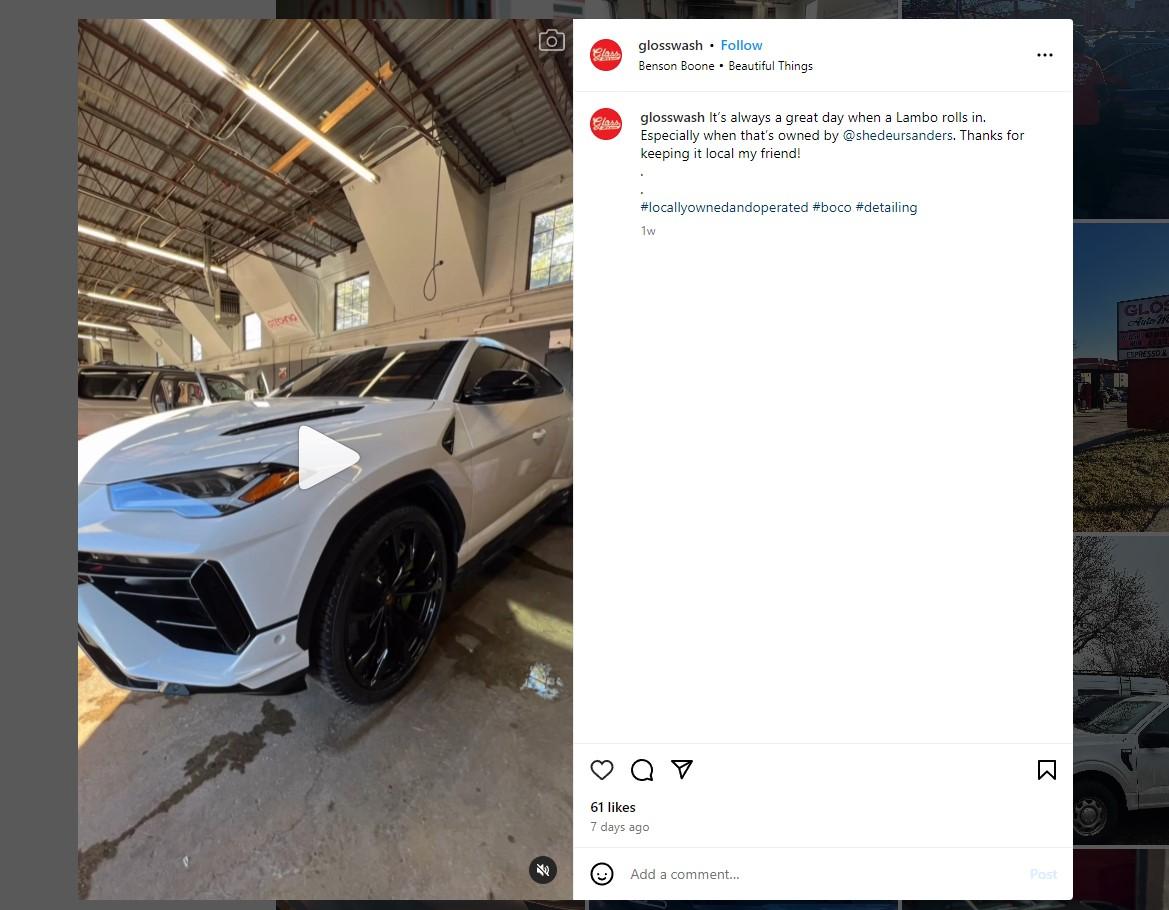 Shedeur sanders lamborghini urus