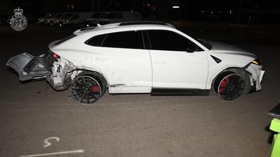 Reckless Rampage: Two Arrested After Wild 124-Mph Lamborghini Urus Police Chase Ends In Spectacular Tire Blowout 2 Vs youtube twochargedafterlamborghinitravelling200kmhonhwy407attemptstofleepolice 140