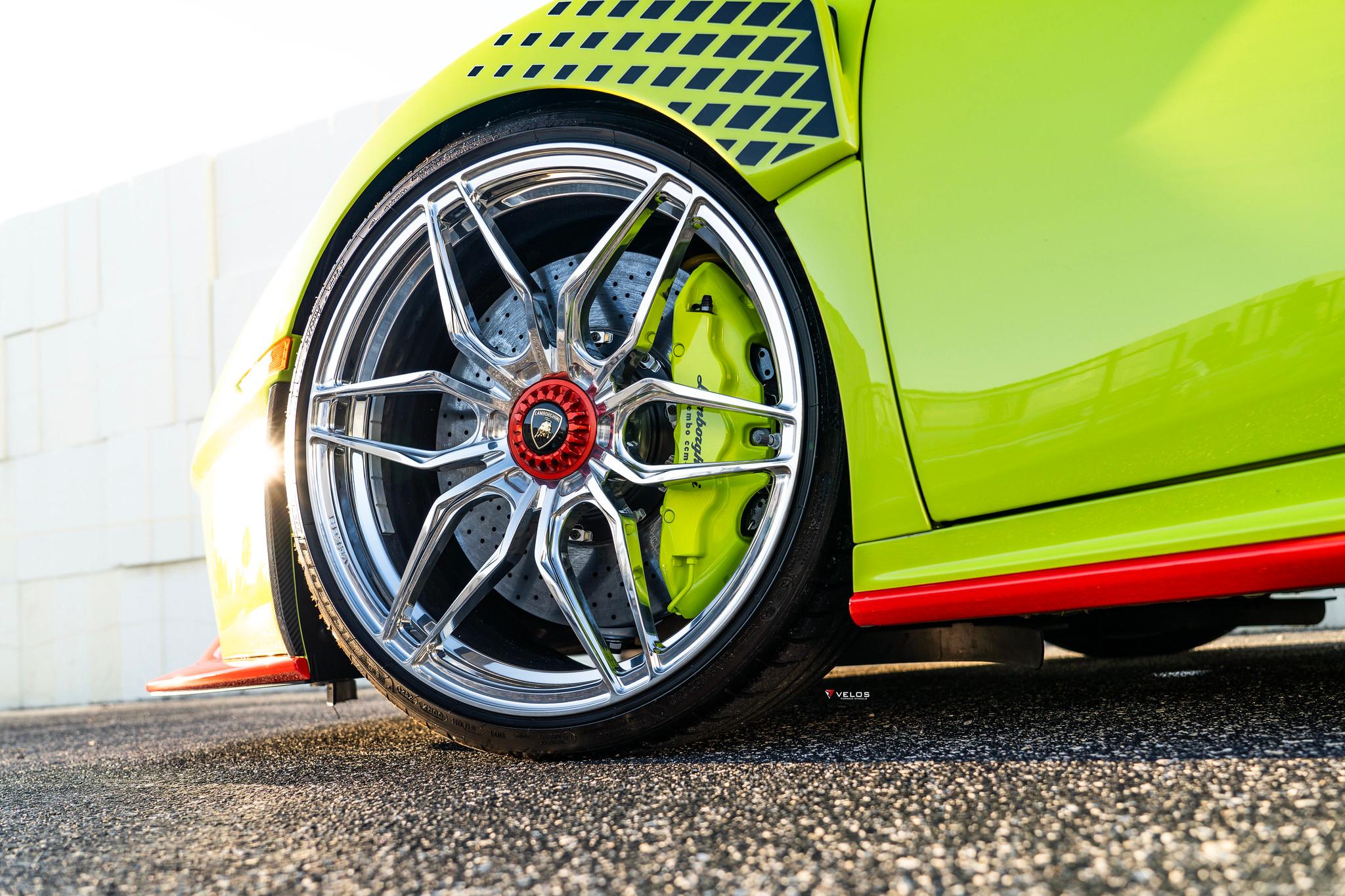 Unique Fluo Capsule Lamborghini Huracan Sto With Velos Forged Wheels Looks Quirky 3 Velos 1-piece monobloc forged wheels for lamborghini huracan sto