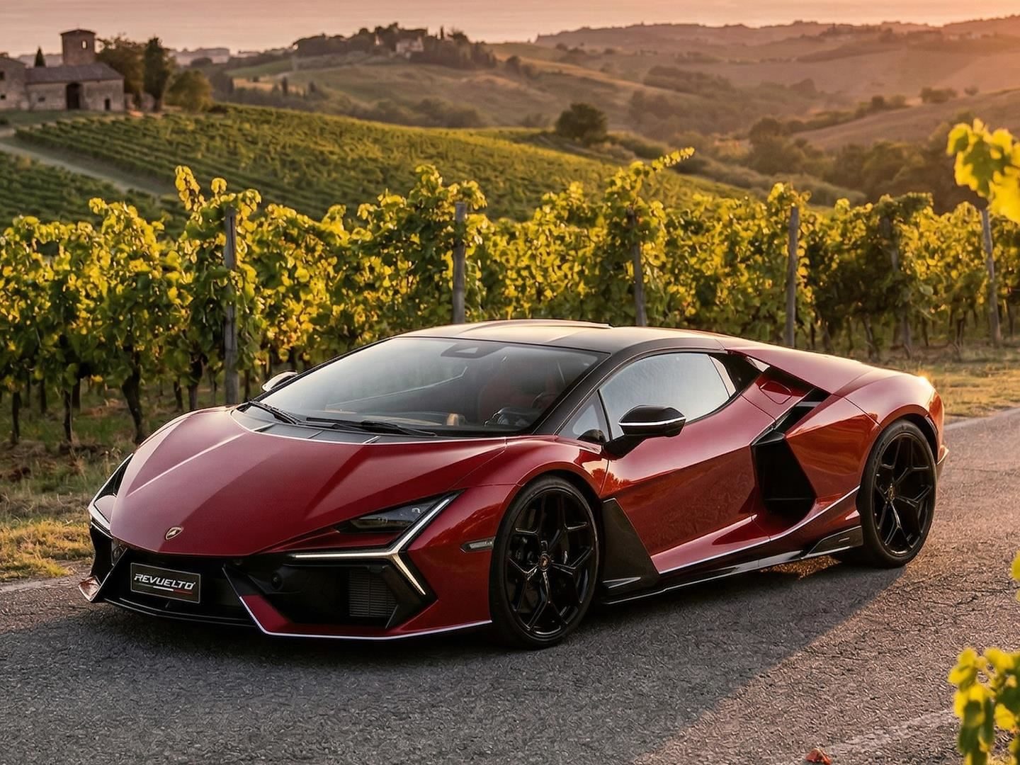 Lamborghini'S April Fool'S Joke Accidentally Reveals The Most Underrated Reason To Buy One 7 Red lamborghini revuelto parked among vineyards at golden sunset