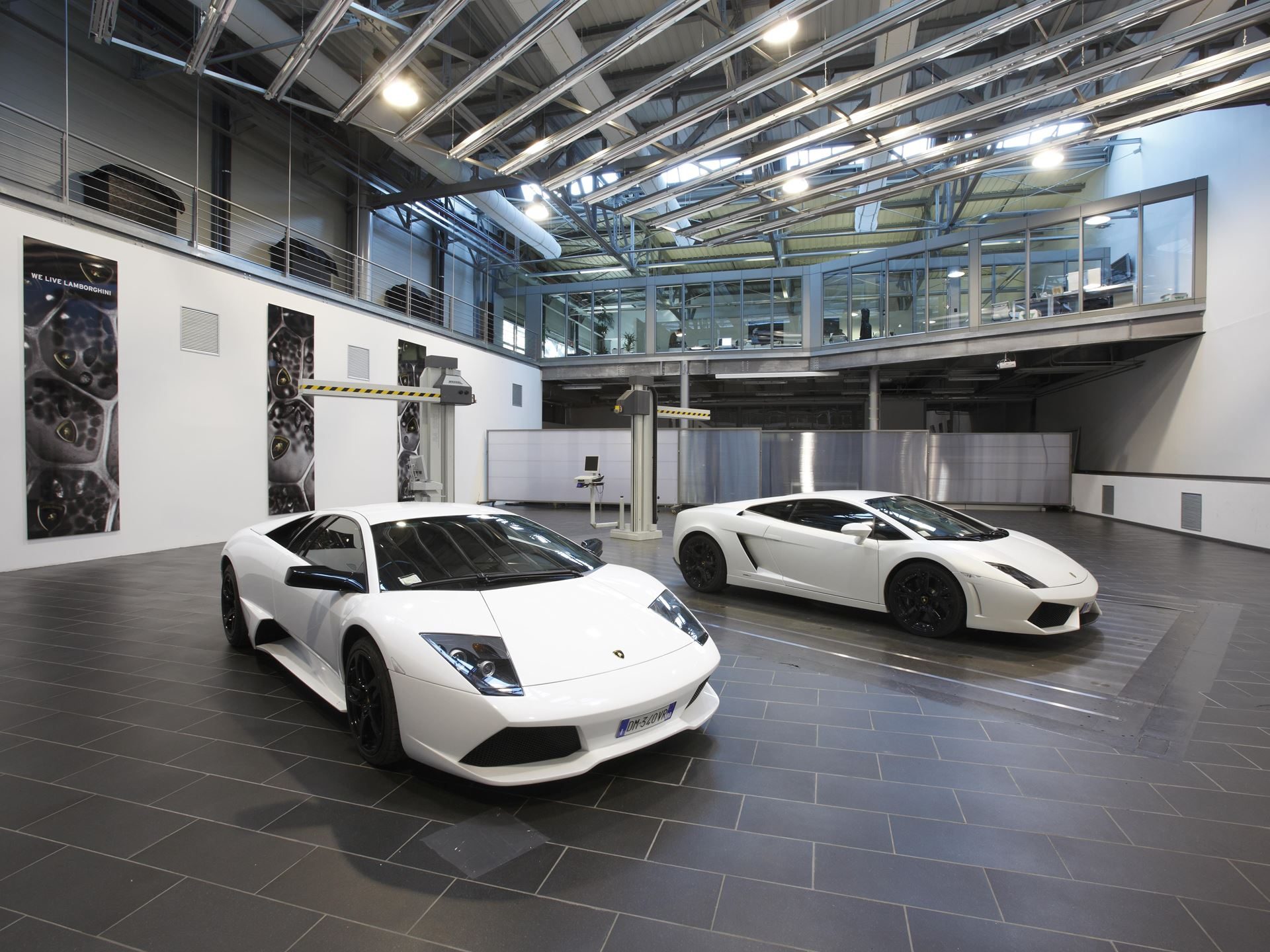 How One Decision In 2003 Gave Lamborghini Total Control Over Its Design Destiny 5 White murciélago lp 670-4 superveloce and white gallardo lp 570-4 superleggera displayed together in the centro stile design studio