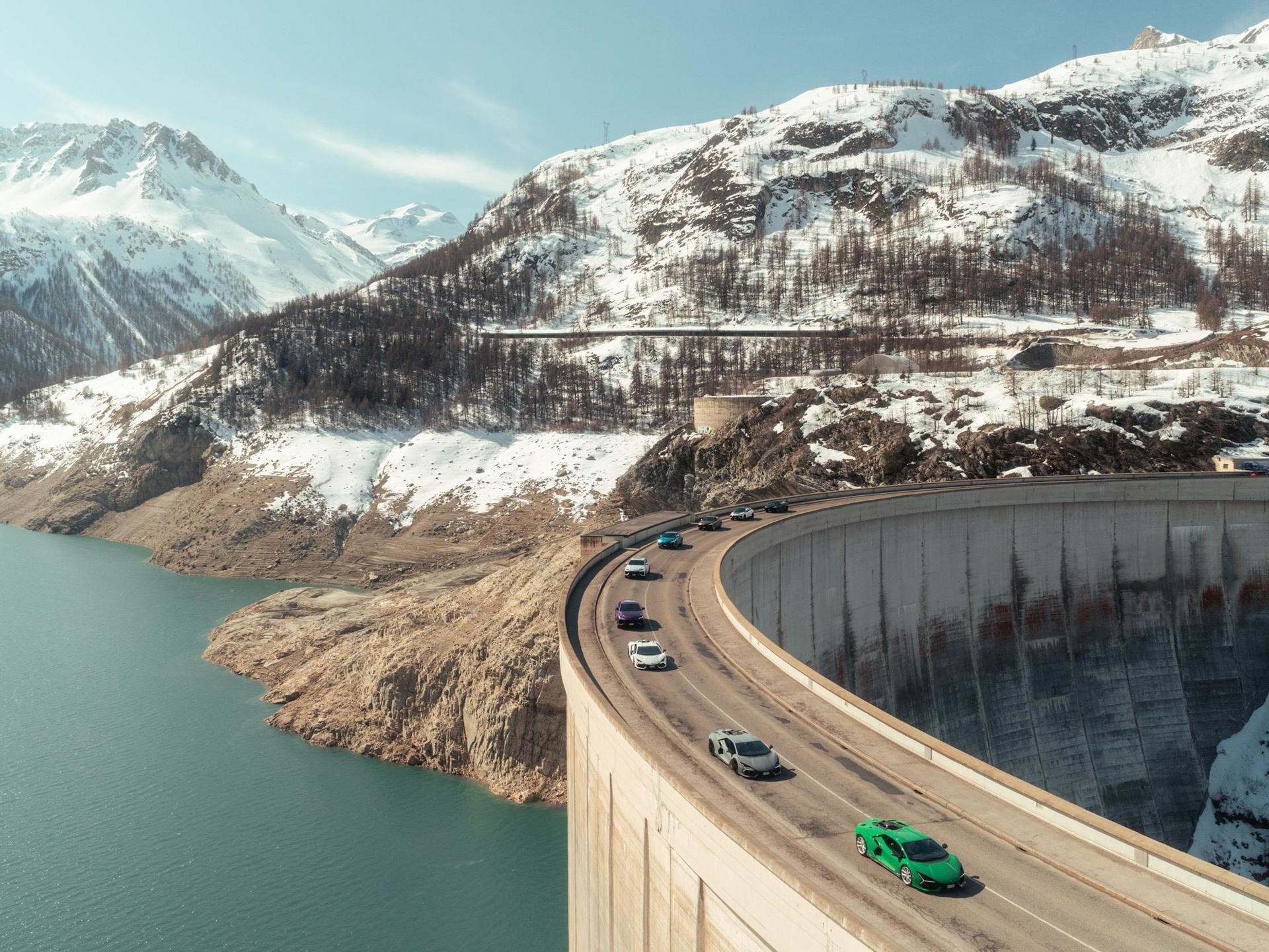 Lamborghini Took Its Hybrid Lineup To The French Alps, And The Convoy Included A Surprise Guest 17 Lamborghini revuelto urus se courchevel alps draft 65e37ce1 action 008
