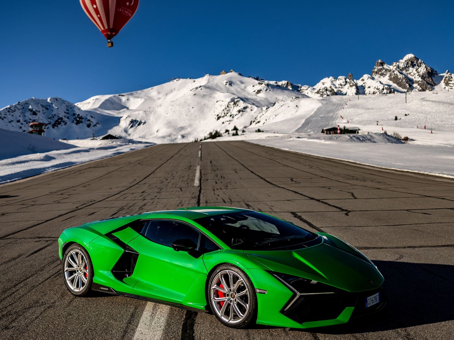 Lamborghini Took Its Hybrid Lineup To The French Alps, And The Convoy Included A Surprise Guest 15 Lamborghini revuelto urus se courchevel alps draft 65e37ce1 exterior 007