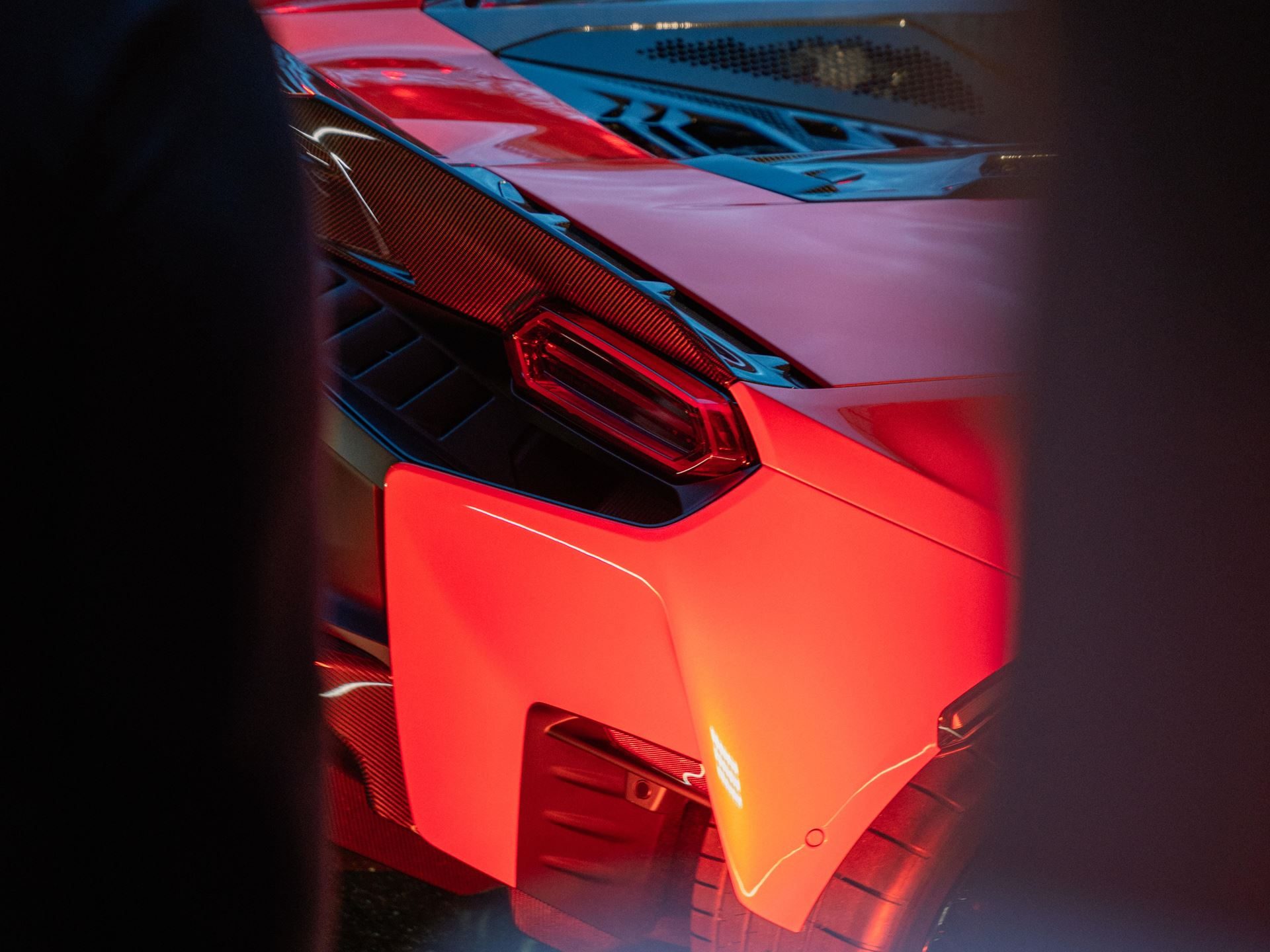 Lamborghini'S 4,000-Kilometer Temerario Tour Reveals How Seriously Sant'Agata Takes Germany 3 Close-up of the lamborghini temerario rear taillight and carbon fiber elements showing y-shaped light signature