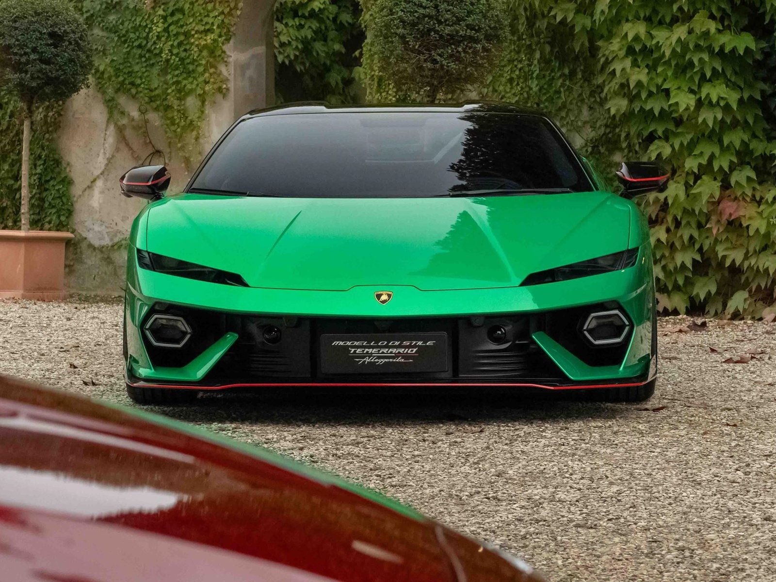 Vibrant green Lamborghini Temerario with black roof and red accents displayed at the 2024 Autostyle Design Competition