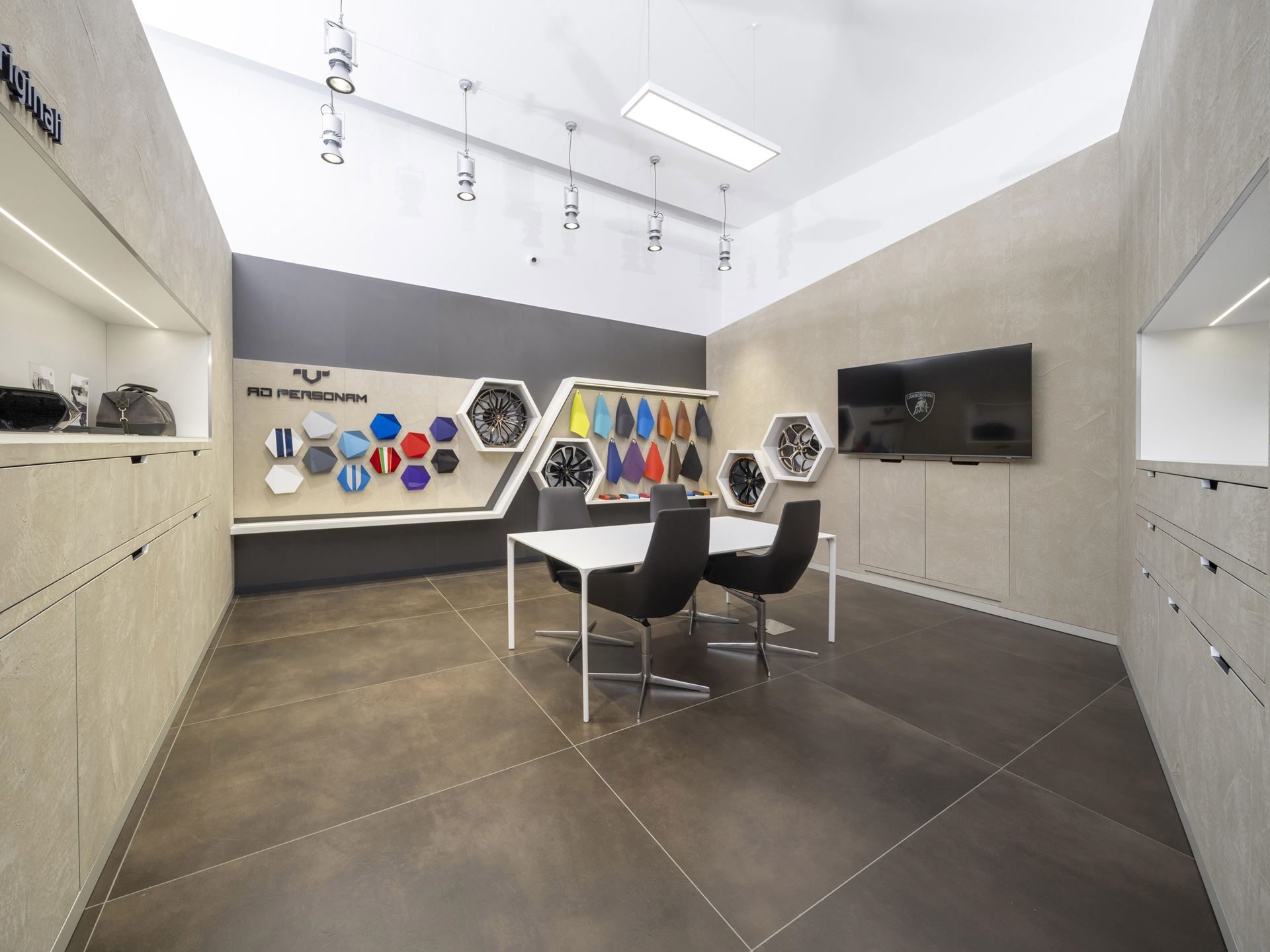 Lamborghini Vancouver'S Expanded Showroom Puts The Full Hybrid Lineup And Six Service Bays Under One Roof 5 Interior of the lamborghini vancouver ad personam customization lounge with material samples and display screen