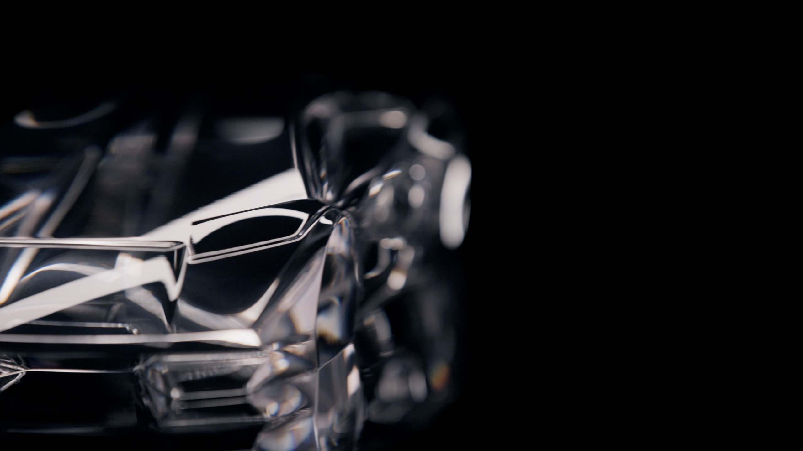 Lamborghini Turns Countach Lpi 800-4 Ownership Into A Numbered Art Collection 7 Close-up of a transparent scale model of the lamborghini countach lpi 800-4 highlighting intricate lines against a dark background