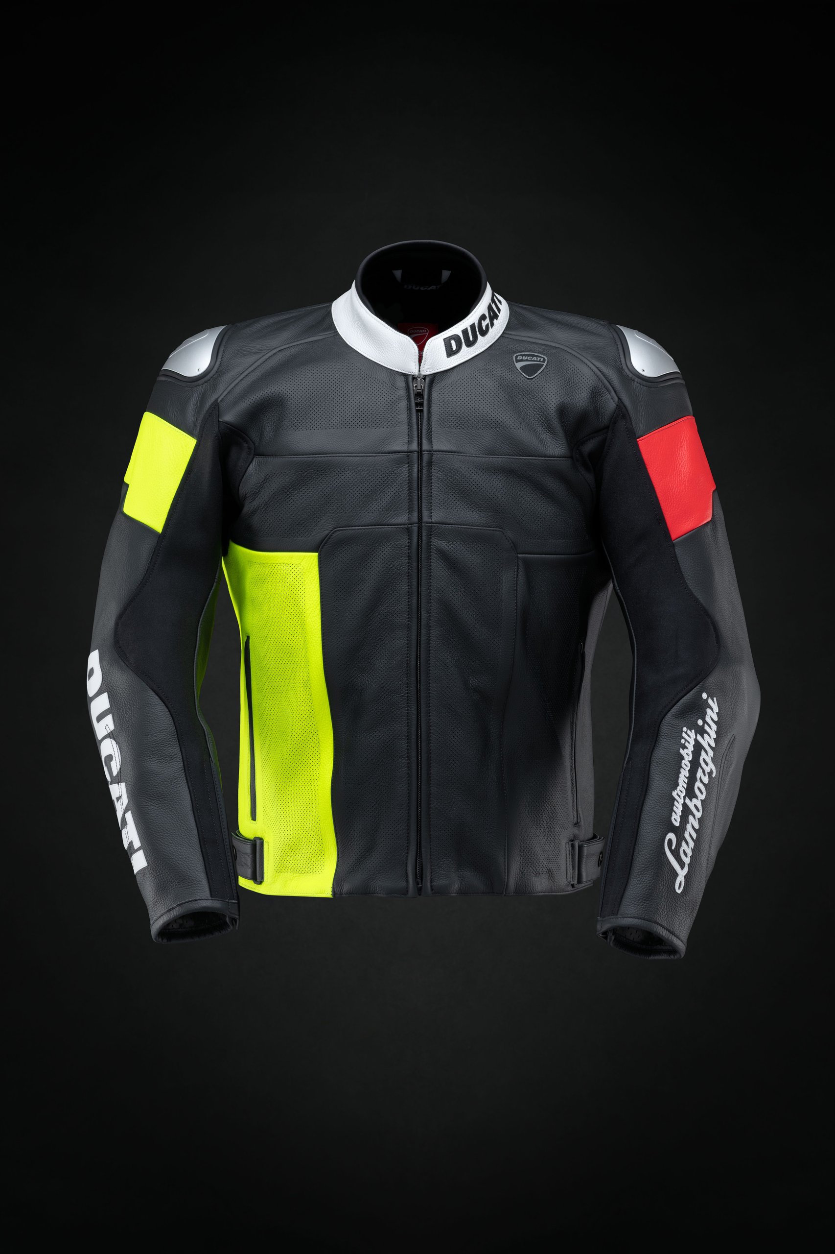 The Ducati Streetfighter V4 Lamborghini Puts The Huracán Sto In Your Garage On Two Wheels 11 Ducati by automobili lamborghini co-branded motorcycle racing jacket in anthracite grey with lime green and red accents