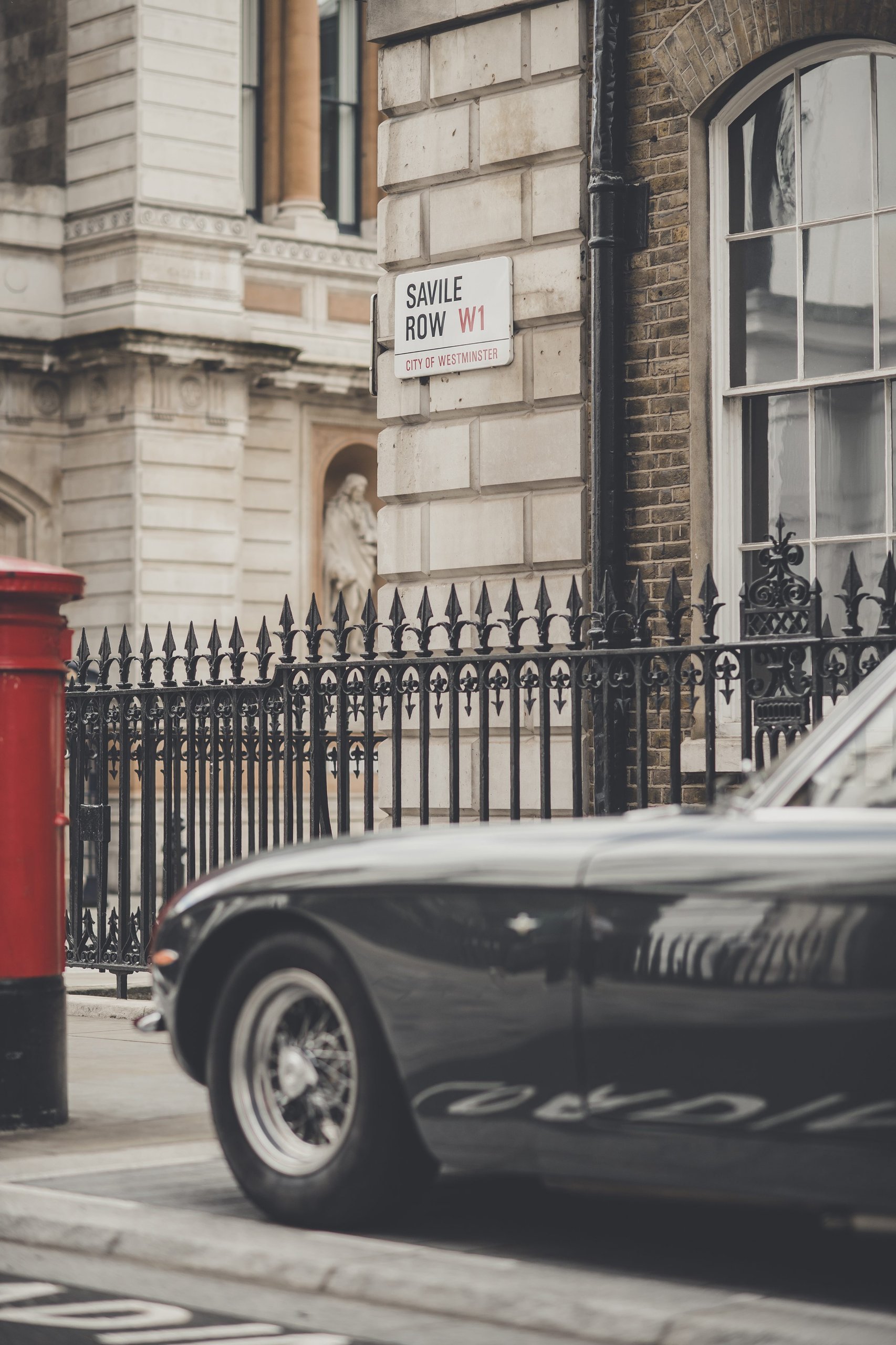 Lamborghini Celebrates The Beatles' Legacy With A 400 Gt 2+2 London Tour 9 Lamborghini 400 gt 2+2 parked on savile row with the street sign and a classic red post box visible