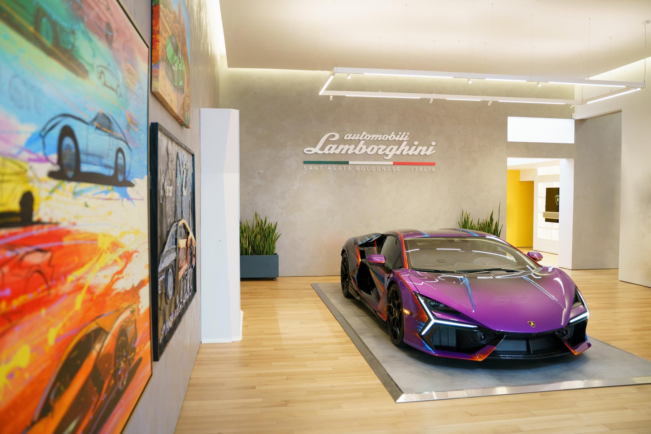 Why Lamborghini Opened Its Private Nyc Lounge To The Public For The First Time 15 Lamborghini 60th anniversary nyc lounge art draft 4496e5df exterior 007 scaled