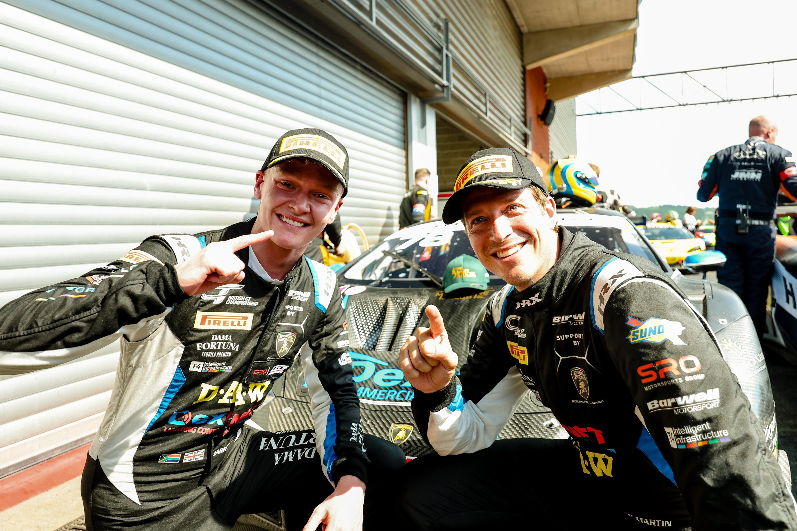 Barwell'S Huracán Gt3 Evo2 Conquers A 55-Car Spa Grid To Clinch British Gt Win Number 33 For Lamborghini 7 Jarrod waberski and alex martin celebrating their british gt victory in front of their lamborghini huracán gt3 evo2 in the pit lane