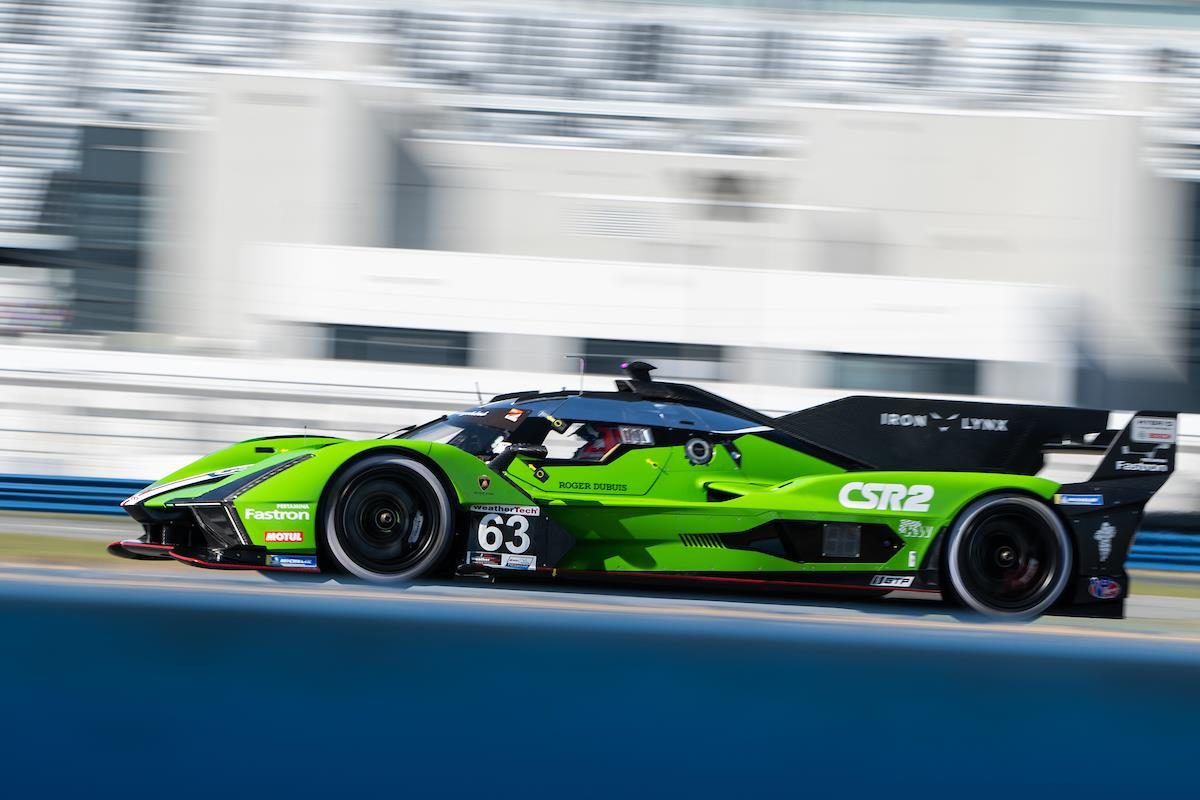 The Sc63 Topped Daytona'S Time Sheets, Then Learned What Lmdh Really Costs 3 Side profile of lamborghini sc63 lmdh in motion showing aerodynamic bodywork and number 63