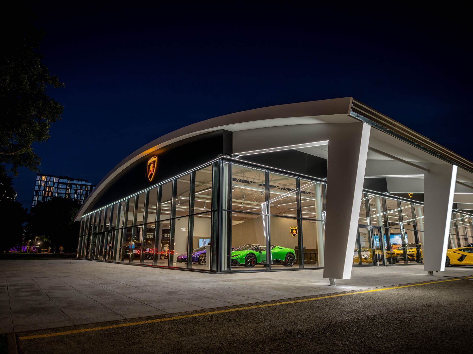 Lamborghini Tallinn'S New Showroom Pairs A Choir, A Diablo, And The Urus Se To Sell Its Hybrid Future 19 Lamborghini tallinn new showroom opening draft 8ddb7f60 exterior 009
