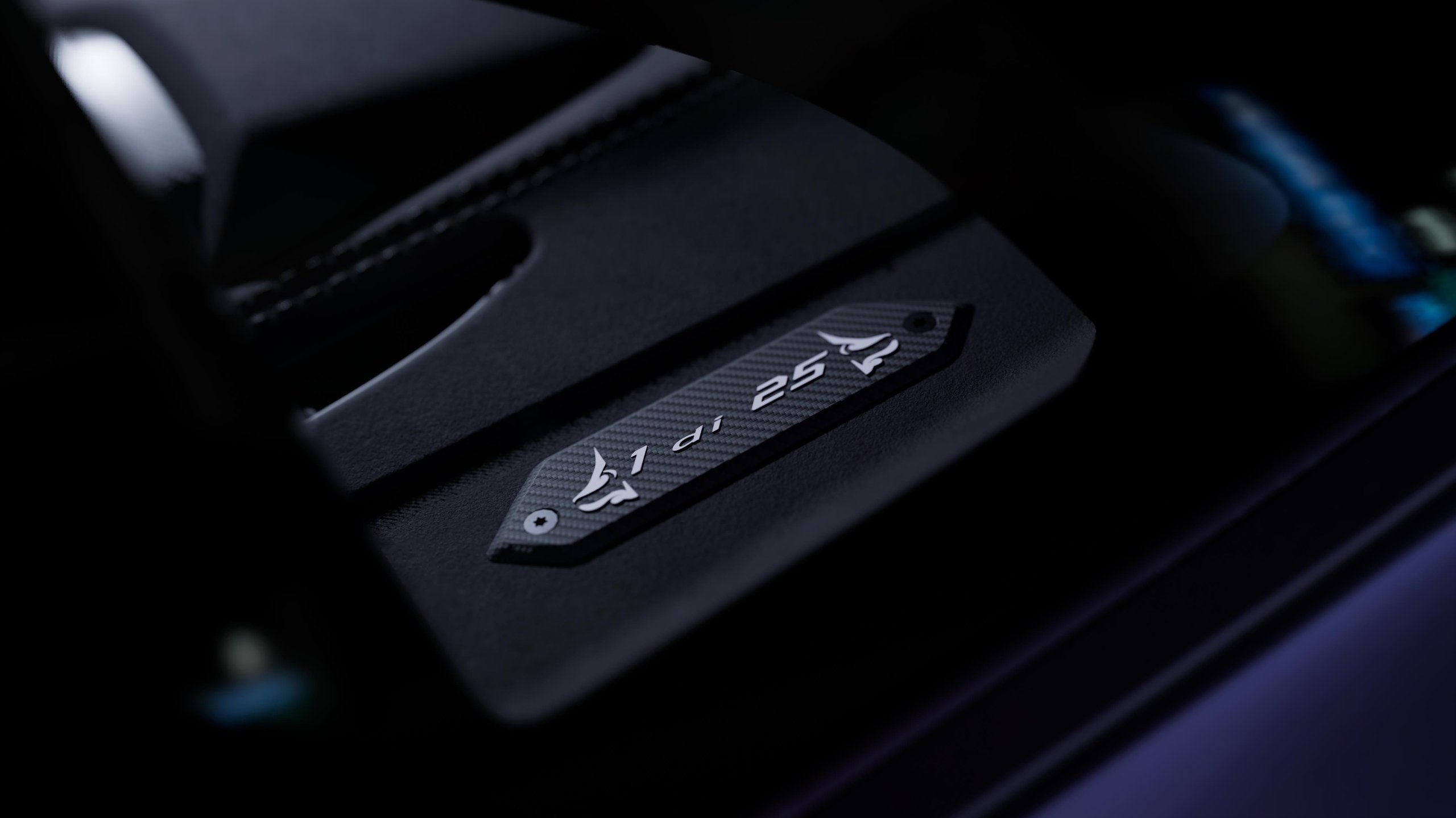 Revuelto Impavido: Lamborghini Wraps Its V12 Flagship In Samurai Armor For Japan'S 25Th Anniversary 7 Close-up of carbon fibre plaque inside the revuelto impavido showing v12 25 text and stylized bull logos