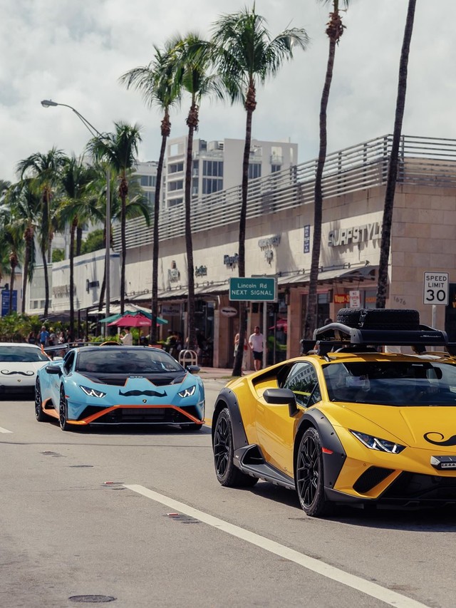 150 Mustache-Clad Lamborghinis Hit Miami as Movember Campaign Enters Year Four