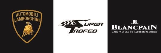 Lamborghini Super Trofeo and Blancpain partnership logos displayed on a horizontal banner
